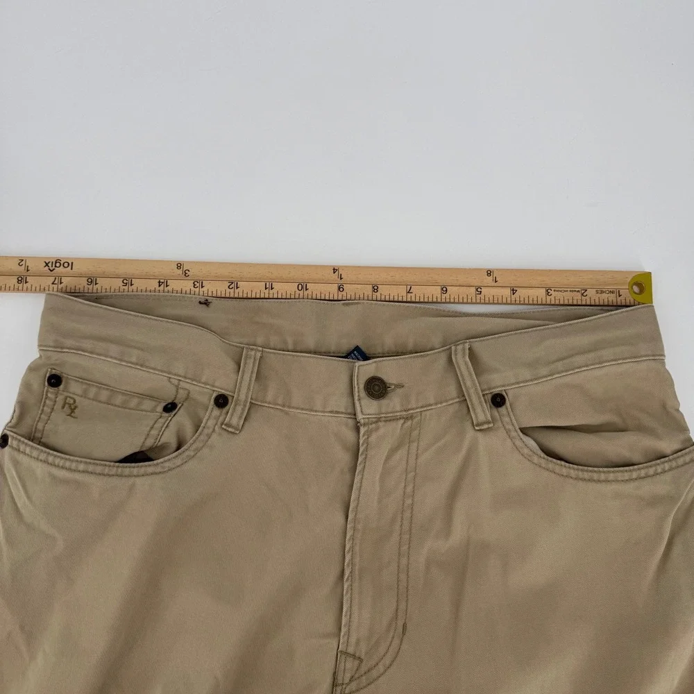 Polo Ralph Lauren Mens Tan Khaki Straight Leg Chino Pants 34x32 5-Pocket Cotton